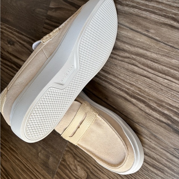 Cole Haan Cream Loafers with Penny Strap - Picture 4 of 5